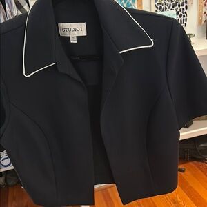 Studio I Black Blazer with White Trim